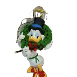 1993 Grolier Disney Donald Duck Christmas Ornament with Wreath